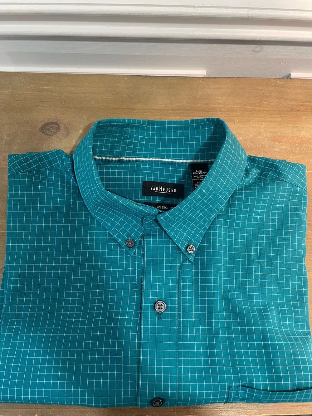 Van Heusen Teal Check Button-Down Shirt - Men